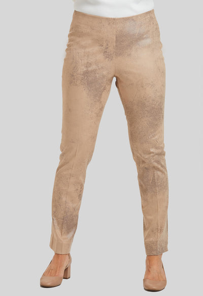 Distressed Faux Leather Annie Pull On Pant- FINAL SALE