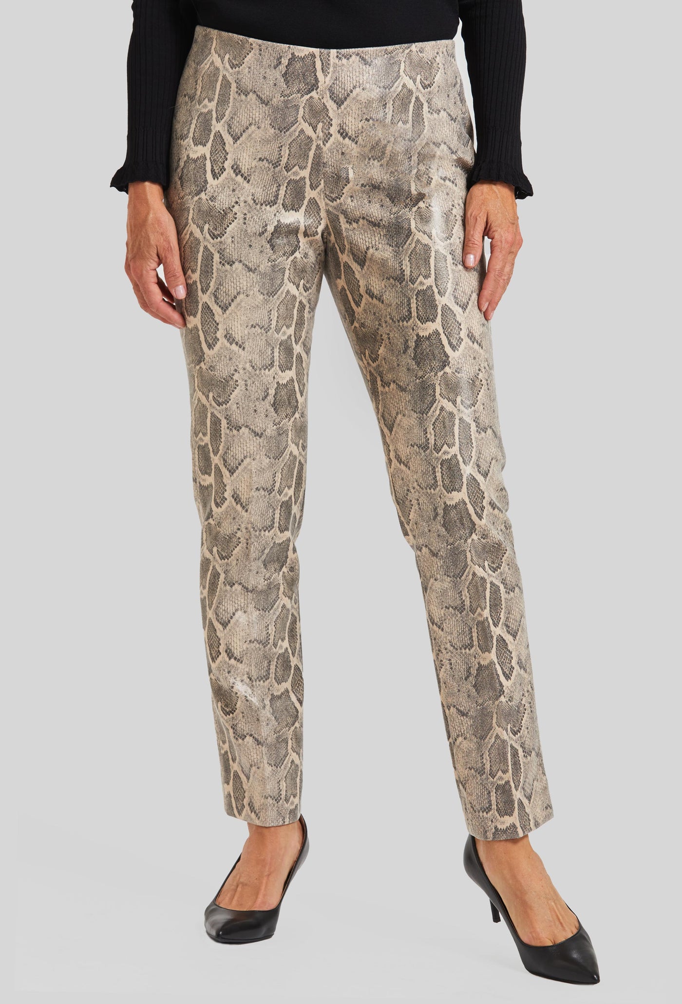 Faux Leather Python Annie Pull On Pant- FINAL SALE