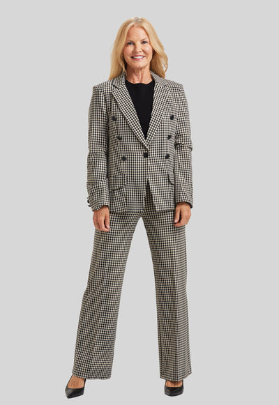 Prague Check Jules Clean Pull On Pant- Final Sale