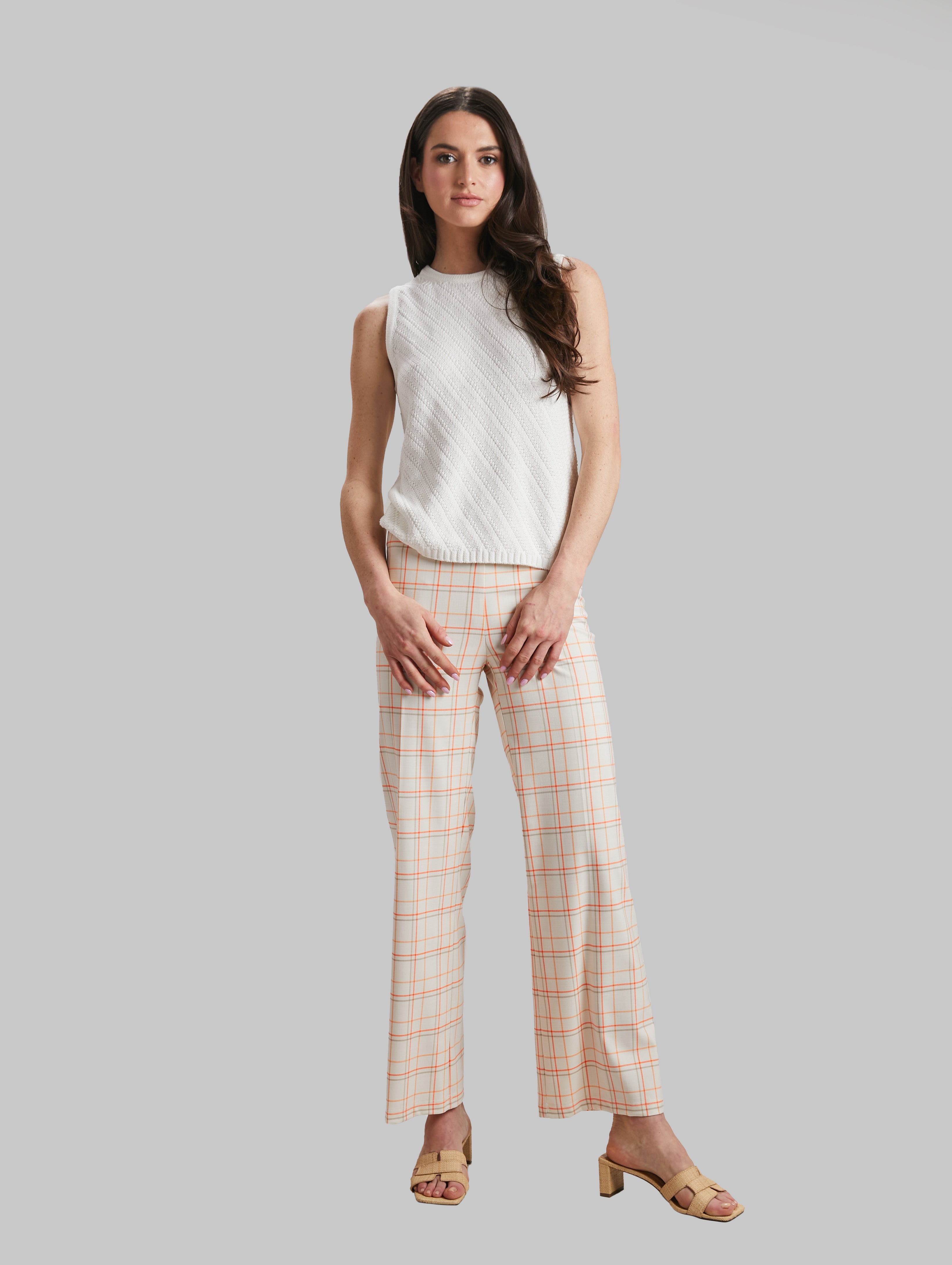 Jules Pleat Pants (Plaid) main image 0