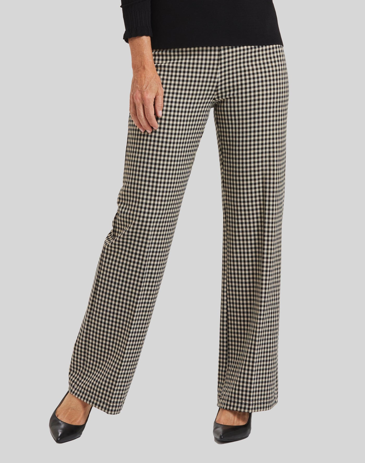 Prague Check Jules Clean Pull On Pant- Final Sale