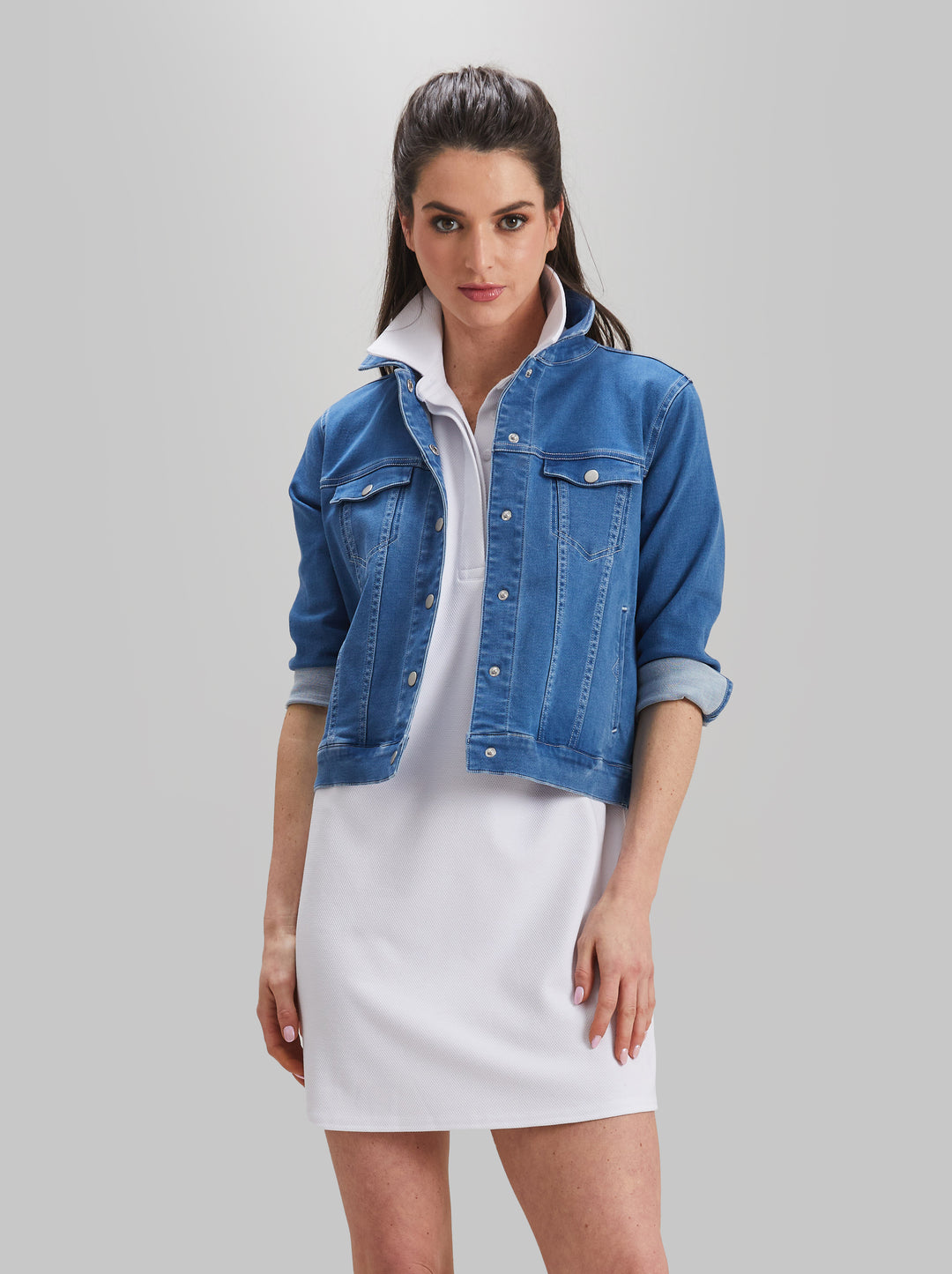 Kyle Short Sleeve Pique Knit Collared Dress - FINAL SALE