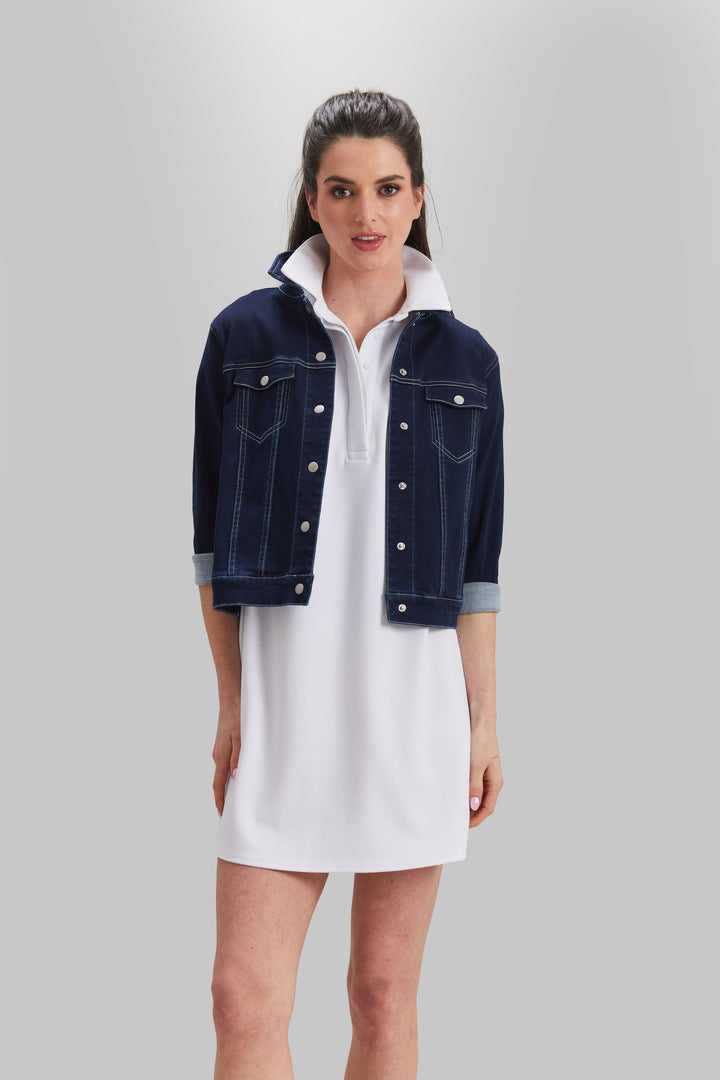 Kyle Short Sleeve Pique Knit Collared Dress - FINAL SALE