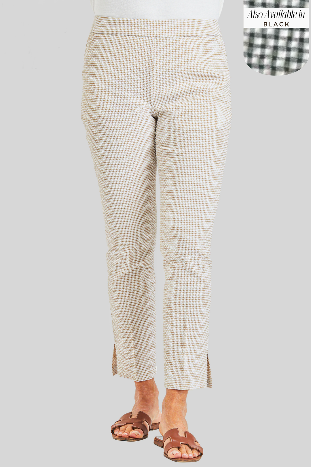 Brie Crop Pull On - Nantucket Check