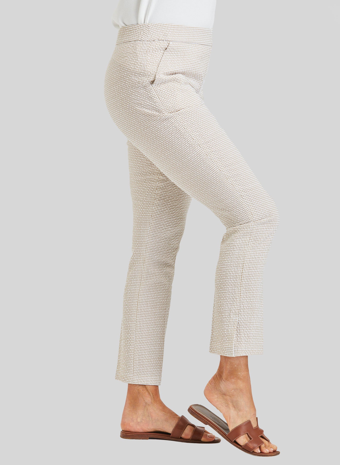 Brie Crop Pull On - Nantucket Check