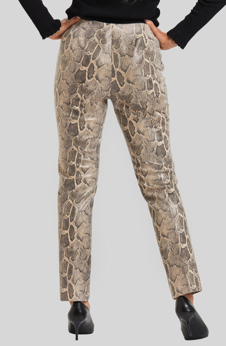 Faux Leather Python Annie Pull On Pant- FINAL SALE