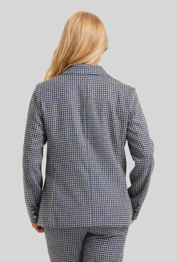 Brussels Metallic Check Steely 1 Button Jacket- FINAL SALE