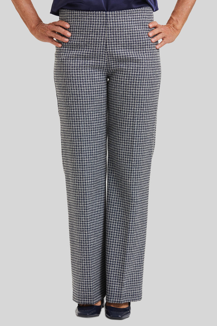 Jules Clean Pull On Pant - Brussels Metallic Check- FINAL SALE