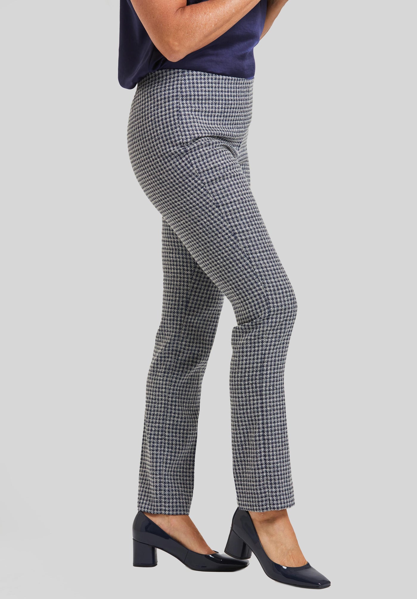 Brussels Metallic Check Annie Pull On Pant