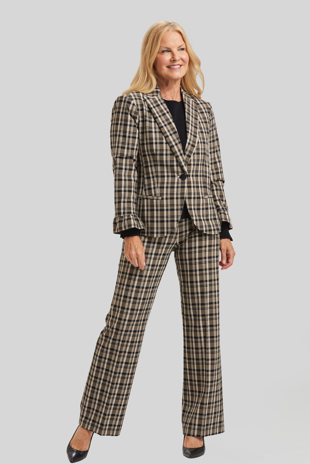 Munich Plaid Gia Blazer- FINAL SALE