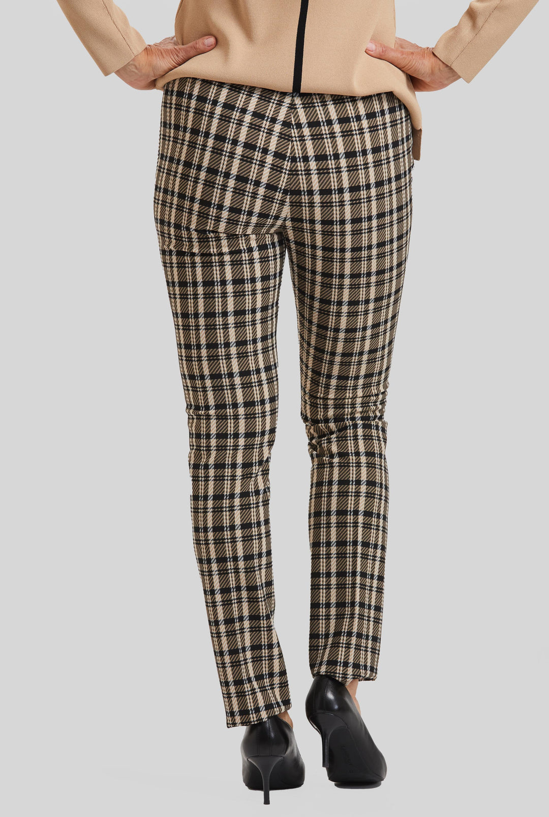 Munich Plaid Emma Slim Pull On Pant- FINAL SALE