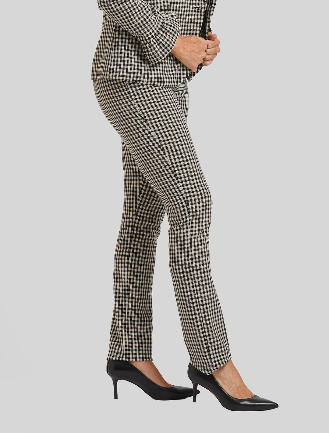Prague Check Emma Slim Pull On Pant- Final Sale