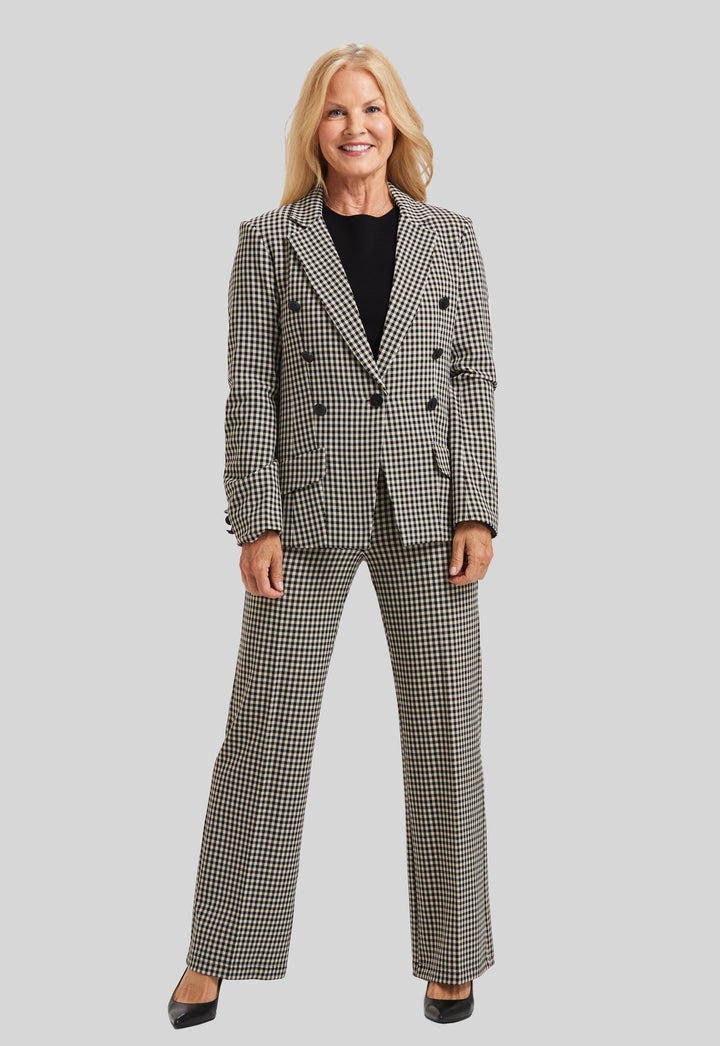 Prague Check Steely 1 Button Jacket- Final Sale