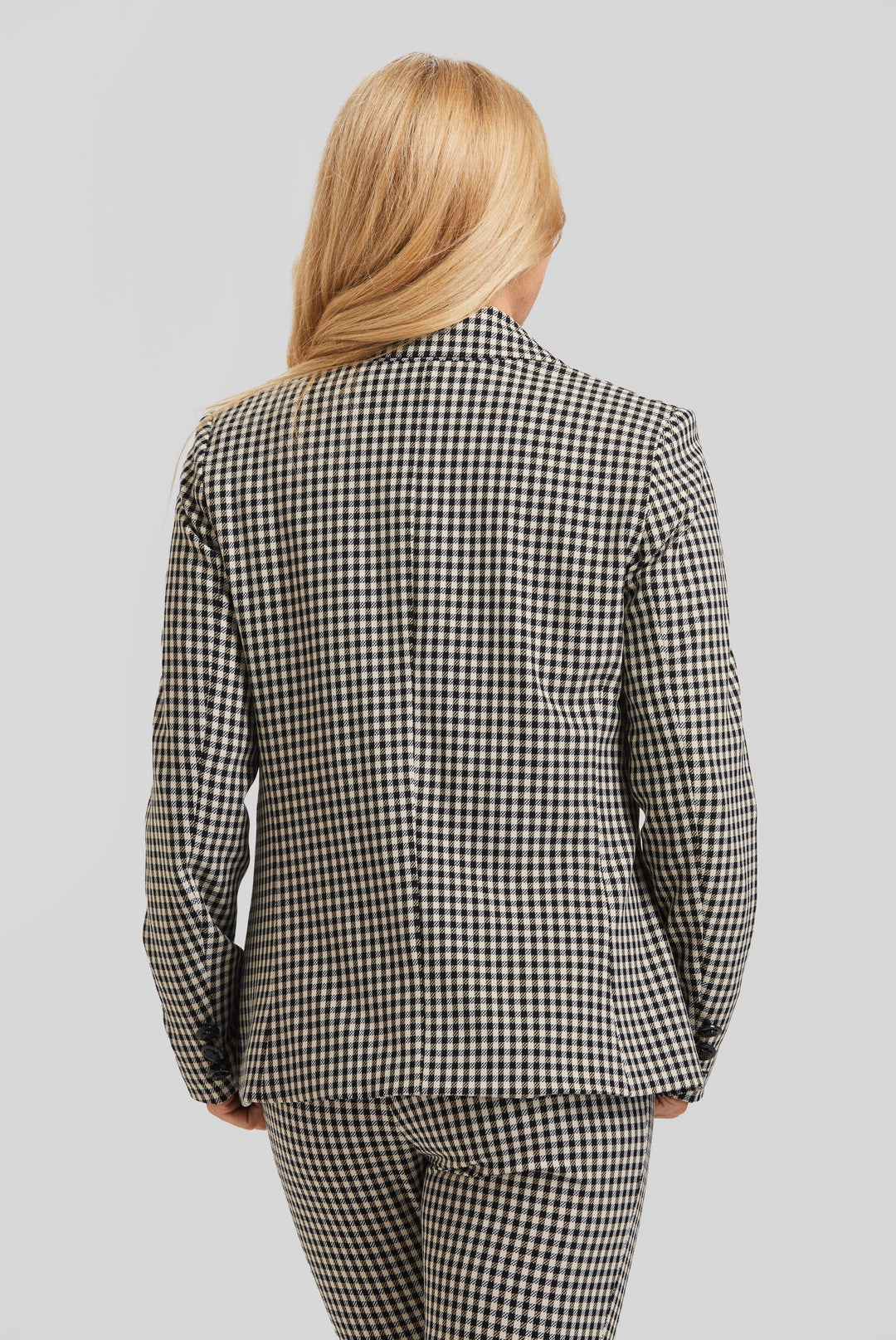 Prague Check Steely 1 Button Jacket- Final Sale