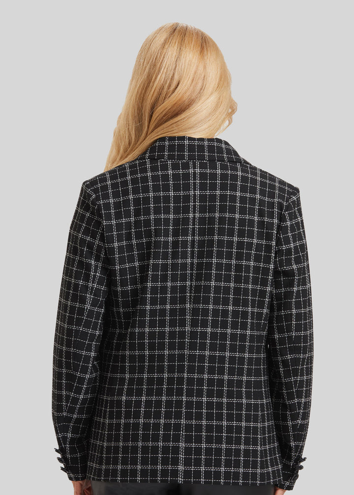 Copenhagen Windowpane Steely 1 Button Jacket- FINAL SALE
