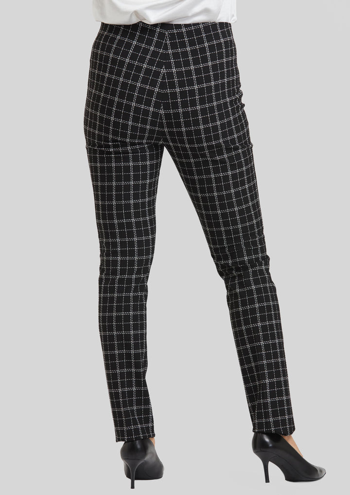 Copenhagen Windowpane Emma Slim Pull On Pant- FINAL SALE