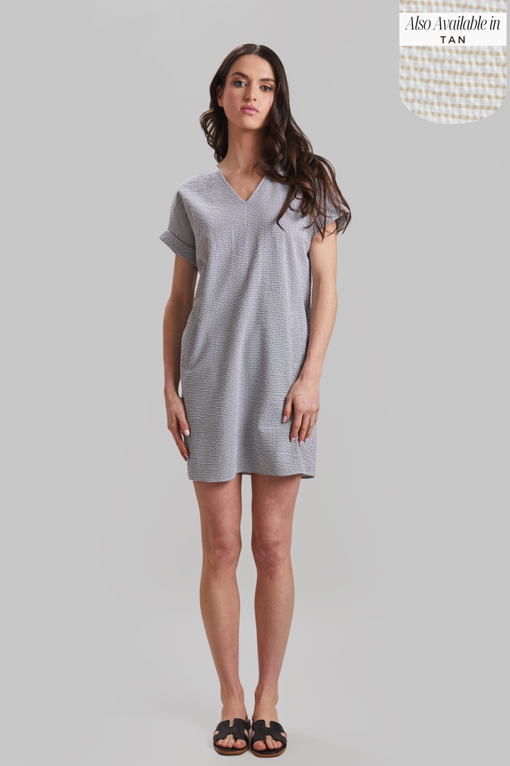 Check Lexie Short Sleeve Dress - FINAL SALE