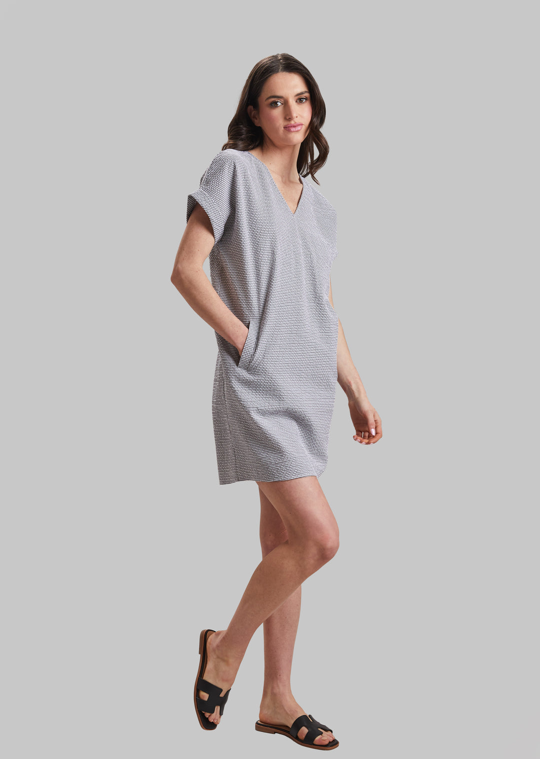 Check Lexie Short Sleeve Dress - FINAL SALE
