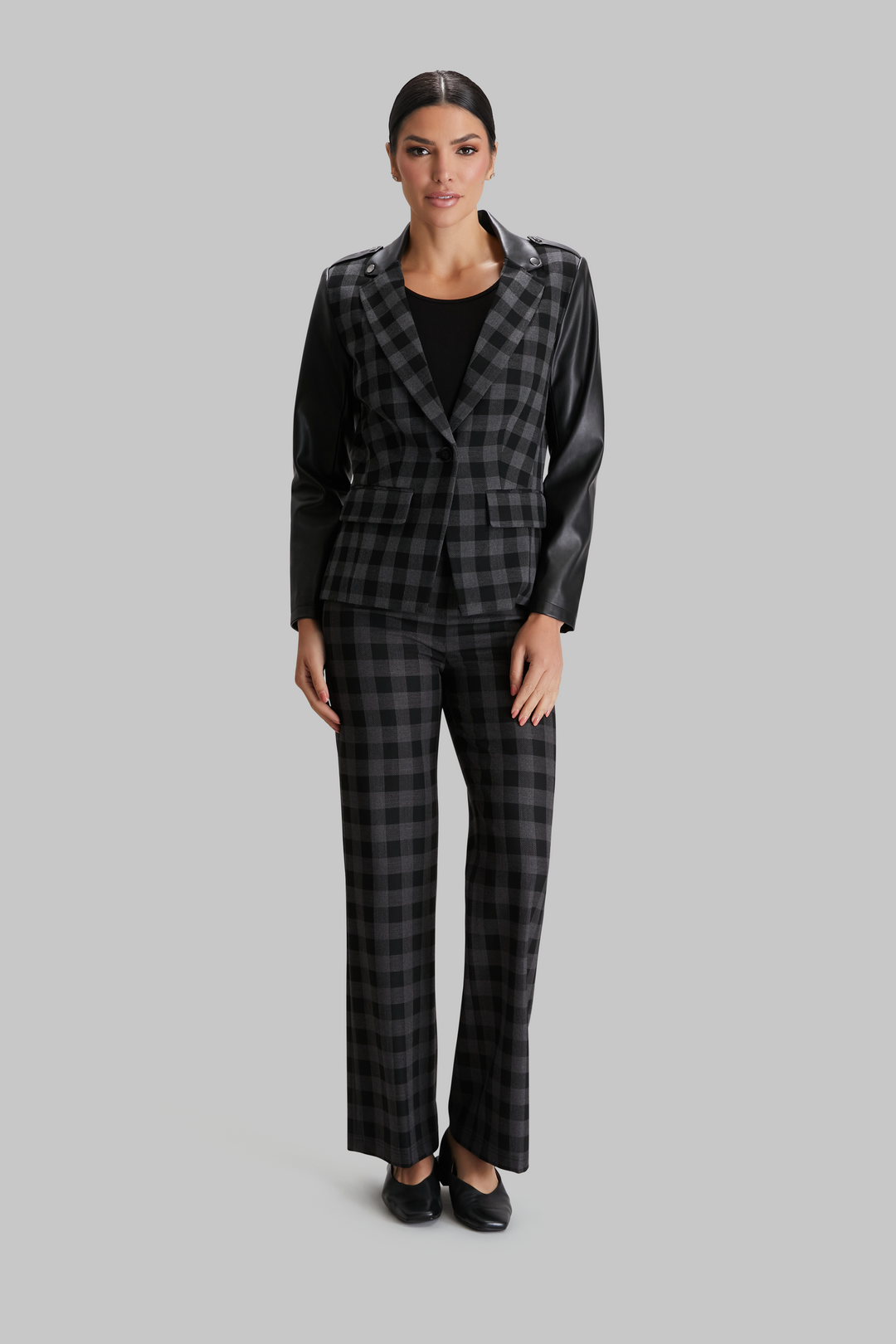 Pewter Check Jules Pant - FINAL SALE