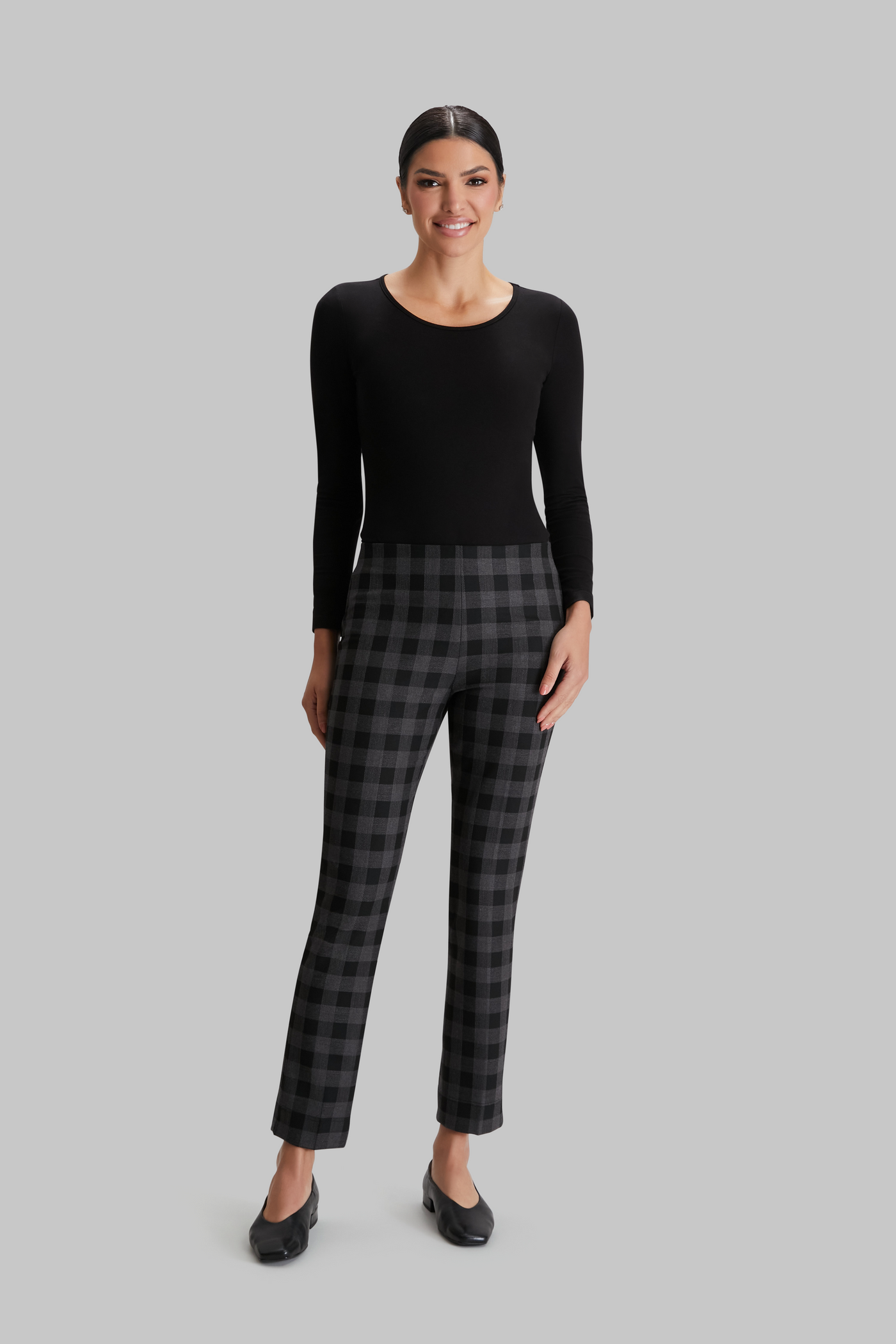 Pewter Check Annie Pant