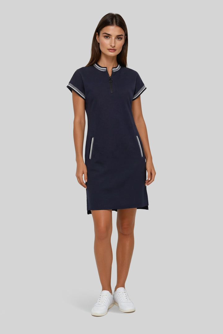Quinn Zip Dress Praise Pique XS / Navy