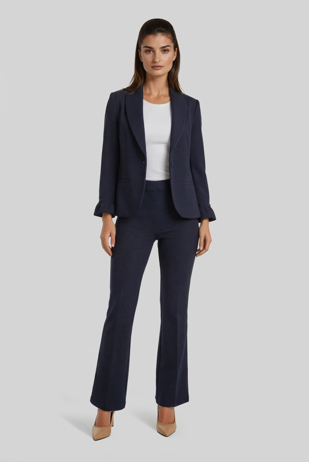 Gia Ruffle Sleeve Jacket Praise Pique XS / Navy