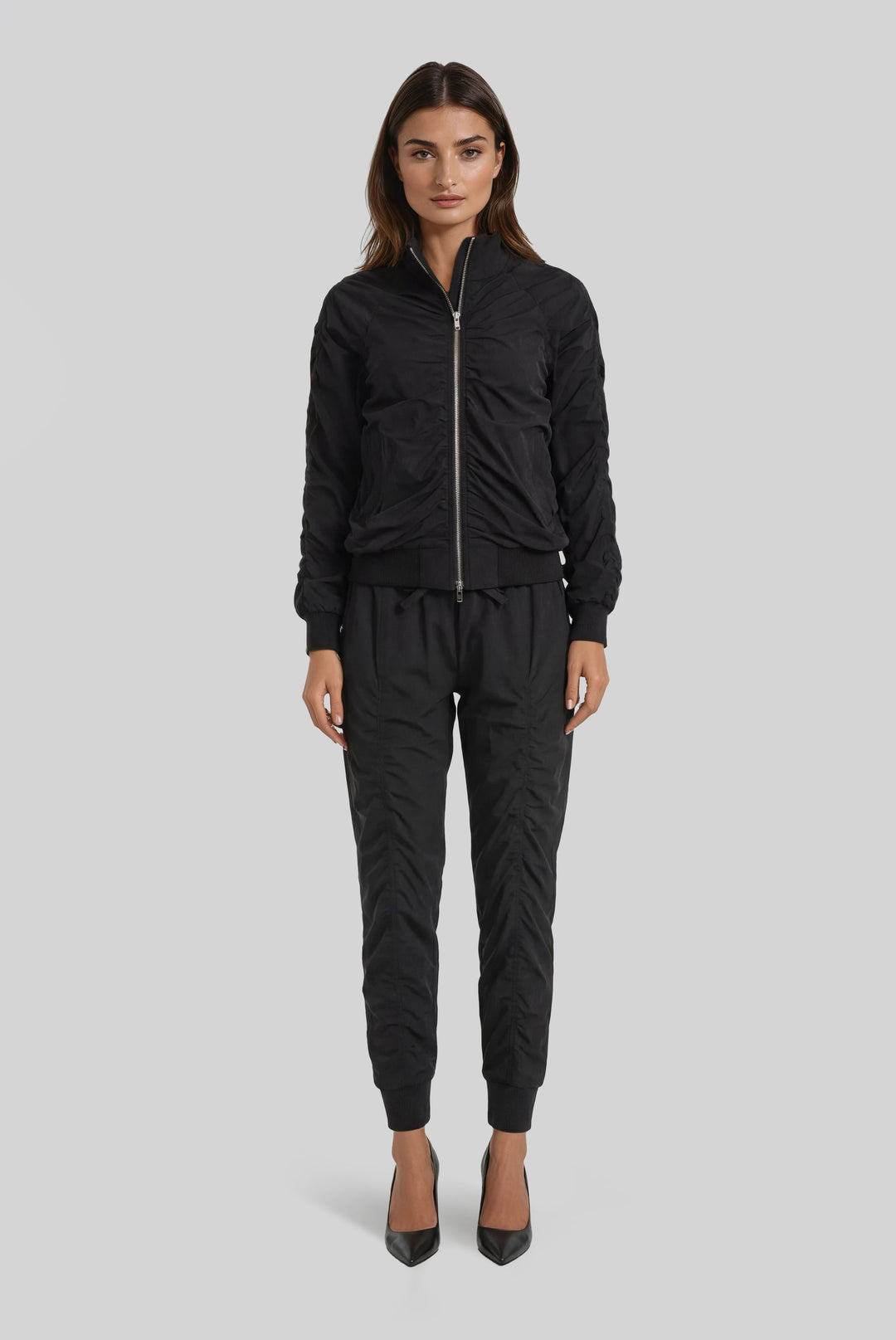 Dani Ruched Bomber Jacket Glory Stretch XS / Black