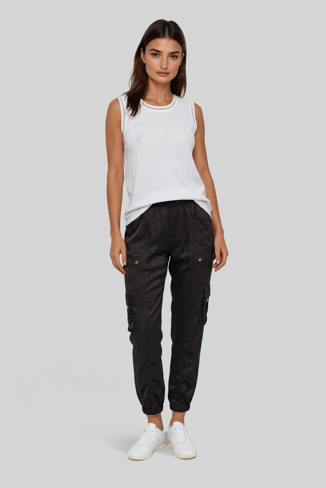 Britt Cargo Pant Whisper Satin XS / Pearl