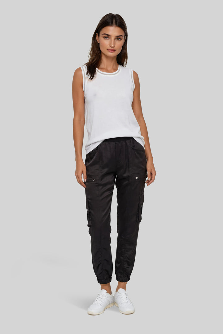 Britt Cargo Pant Whisper Satin XS / Pearl