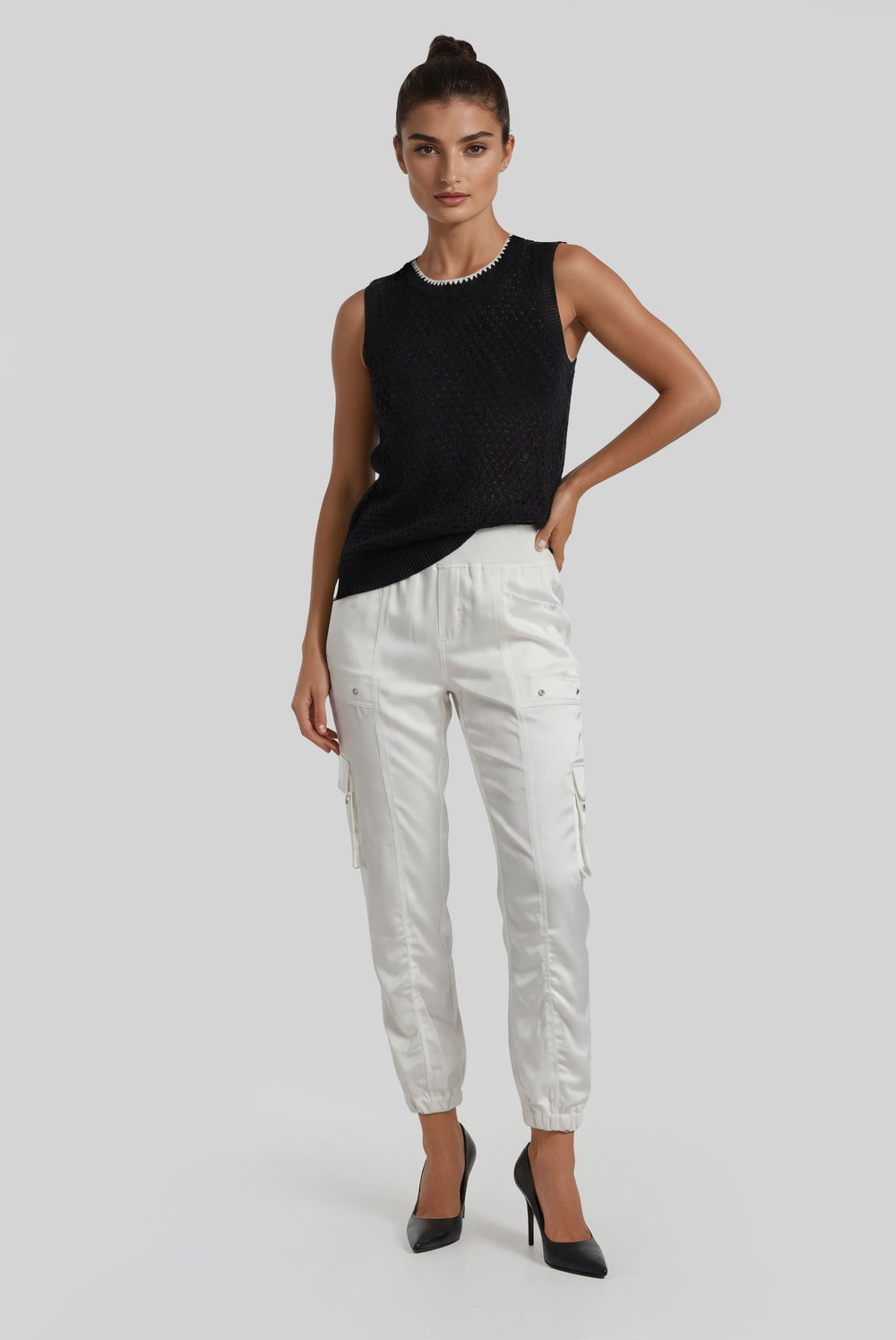 Britt Cargo Pant Whisper Satin XS / Pearl