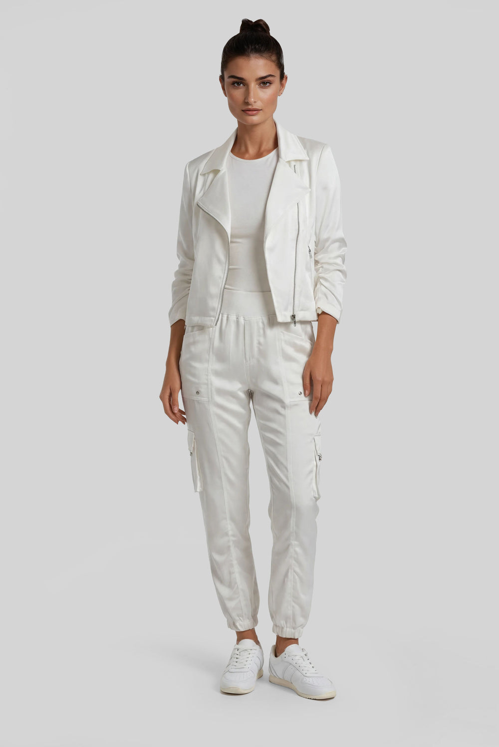 Skye Moto Jacket Whisper Satin XS / Pearl