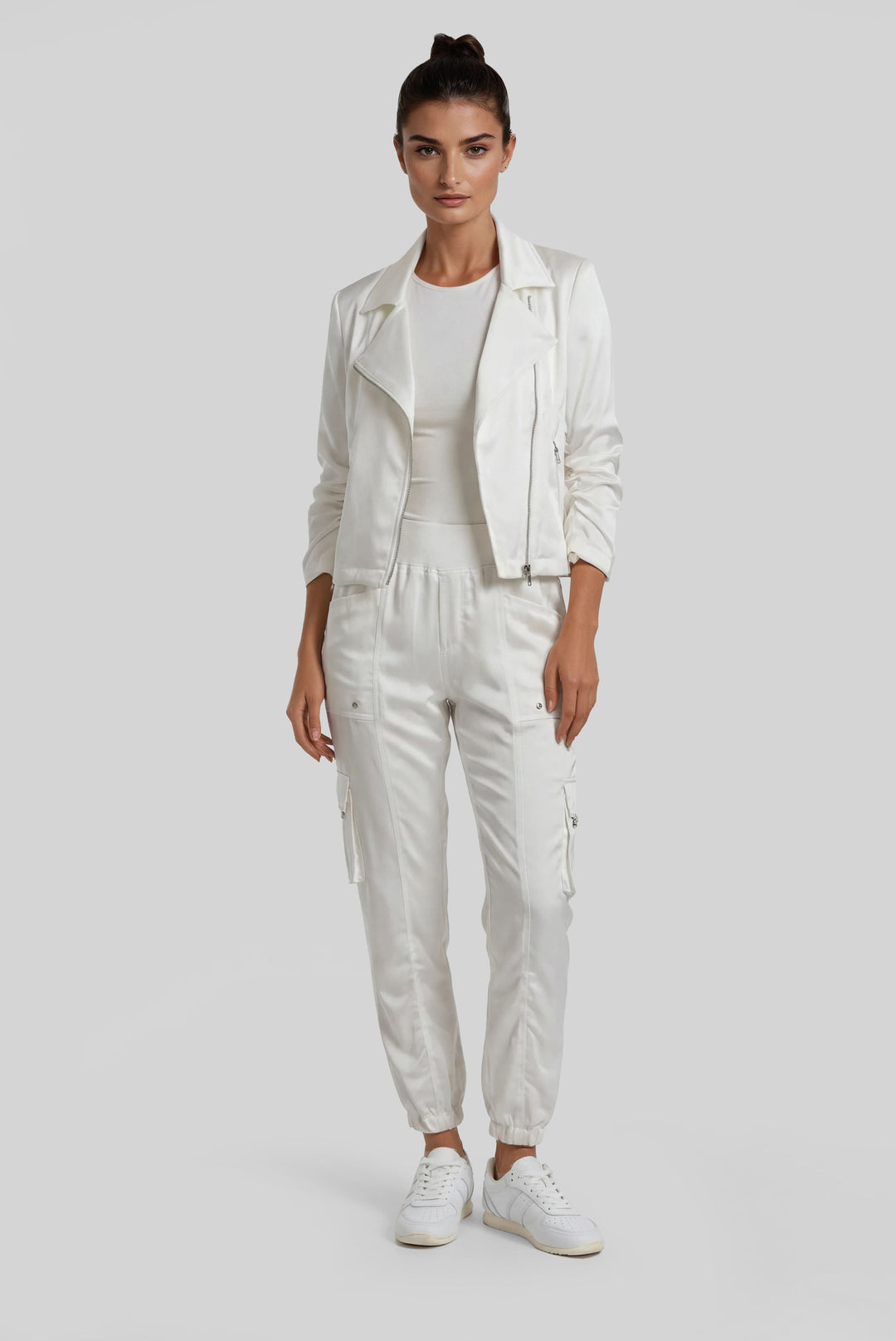 Skye Moto Jacket Whisper Satin XS / Pearl