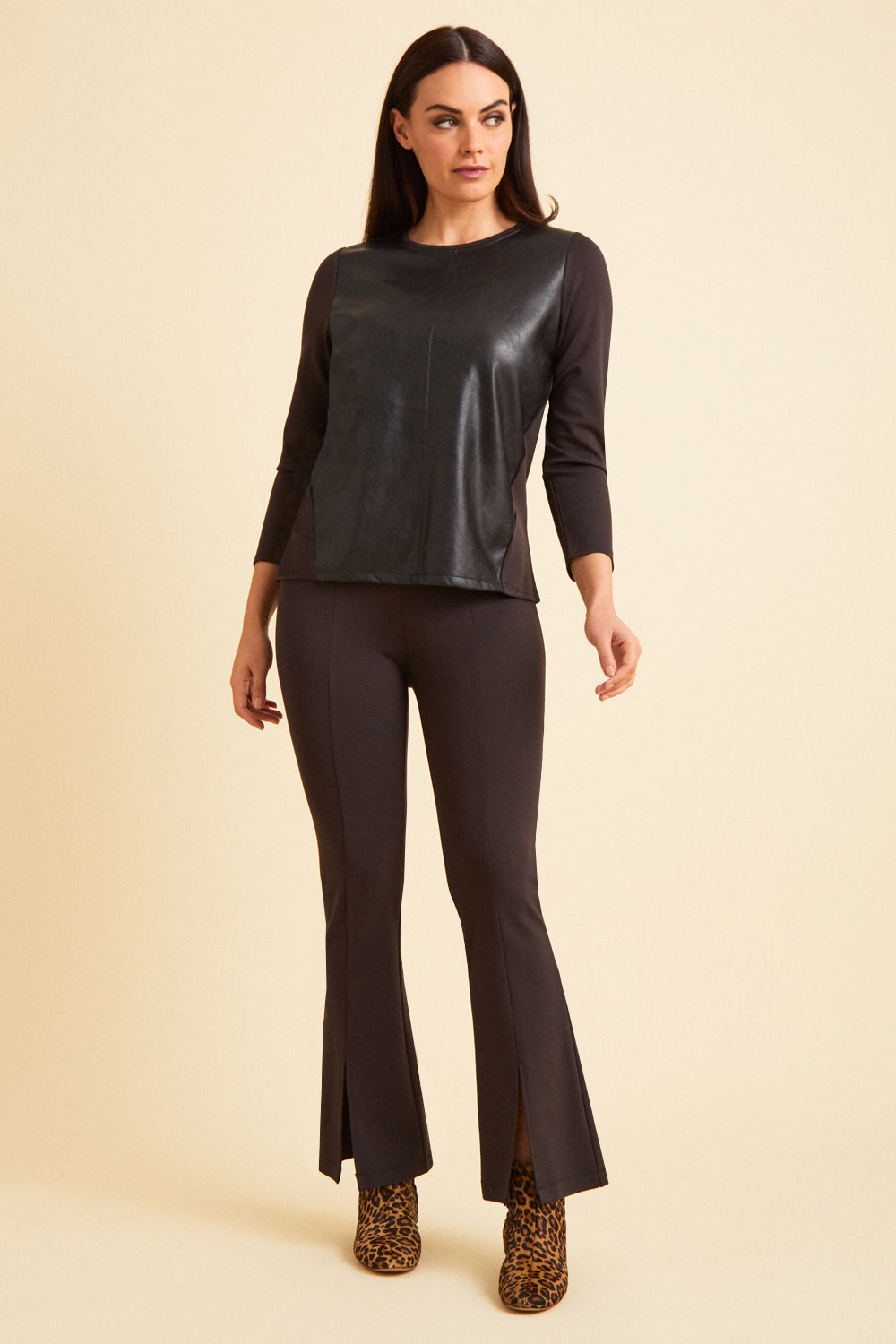 Perry Super Slim Seamed Slit Pant - Paramount Knit