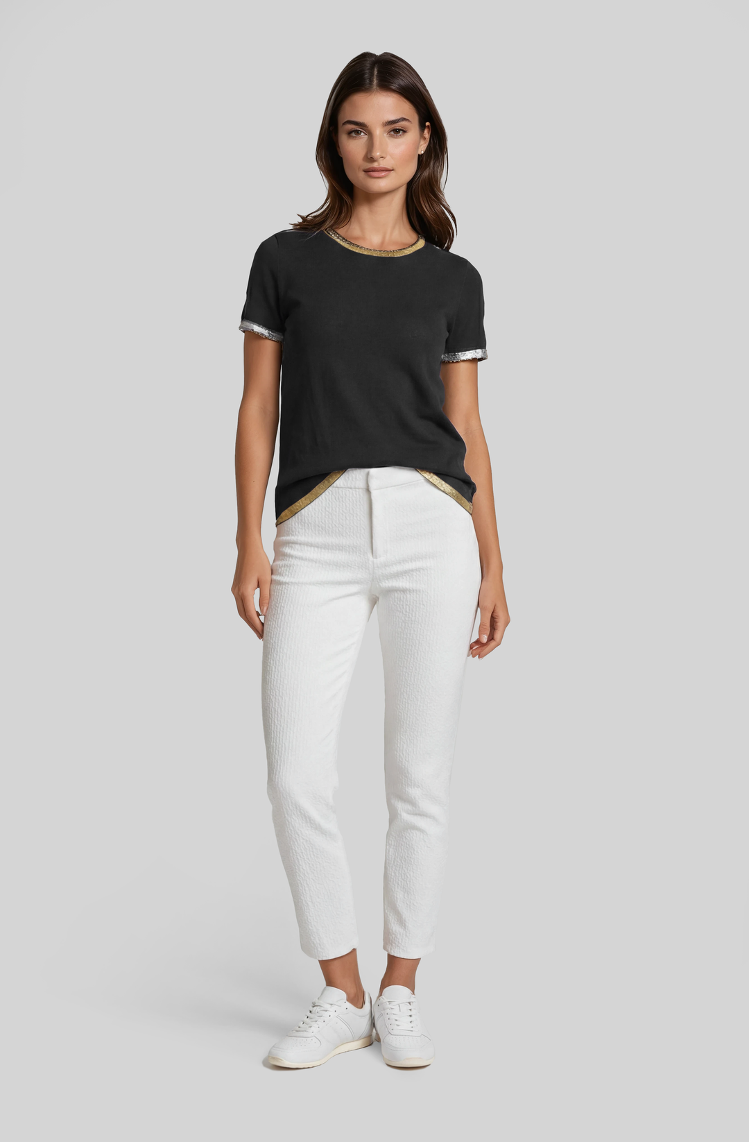 Moon Over Miami Short Sleeve Crew with Foil Accent