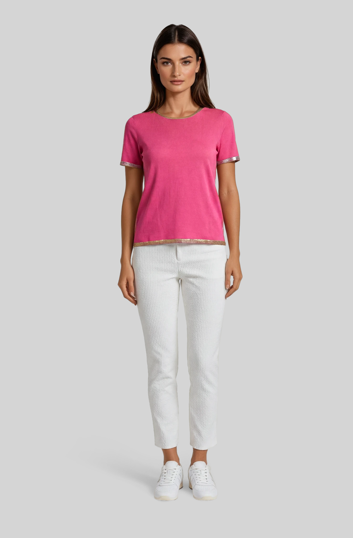 Moon Over Miami Short Sleeve Crew with Foil Accent