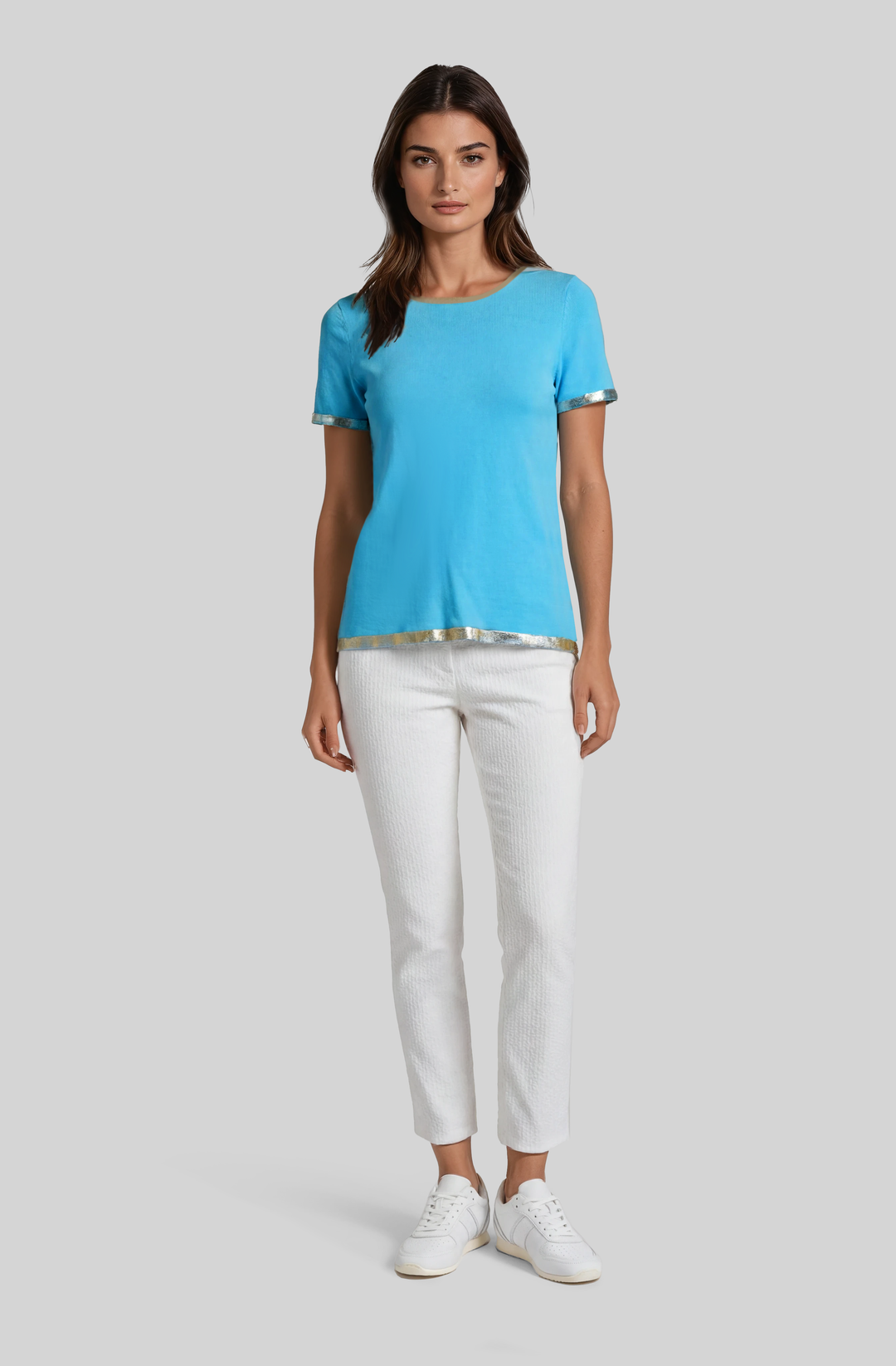 Moon Over Miami Short Sleeve Crew with Foil Accent