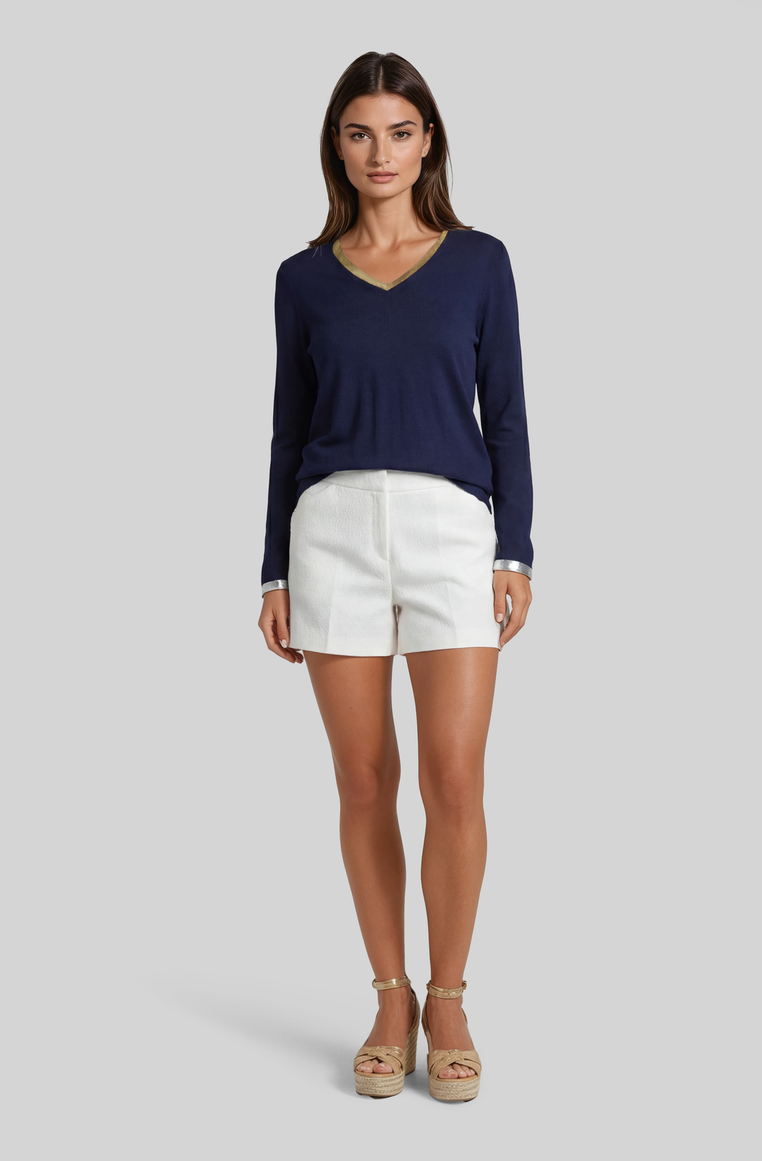 Moon Over Miami Bracelet V-Neck with Foil Accent