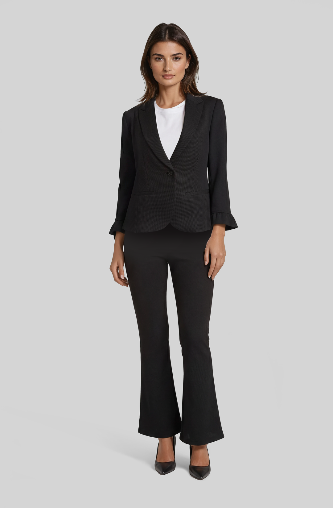 Gia Ruffle Sleeve Jacket Praise Pique