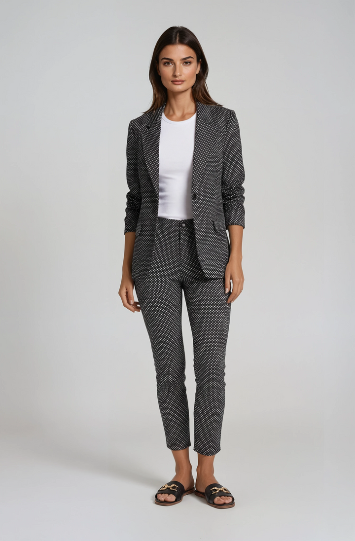 Pin Dot Jaime Ruched Sleeve Jacket
