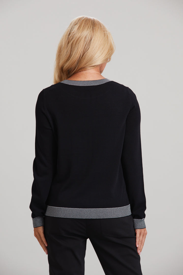 Lurex Colorblock Crewneck