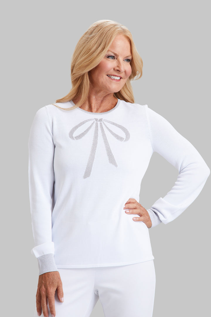 Intarsia Bow Crewneck