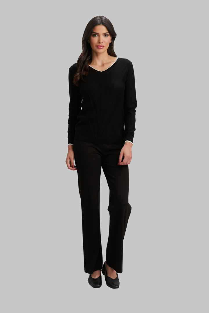Texture Tipped V-Neck - FINAL SALE