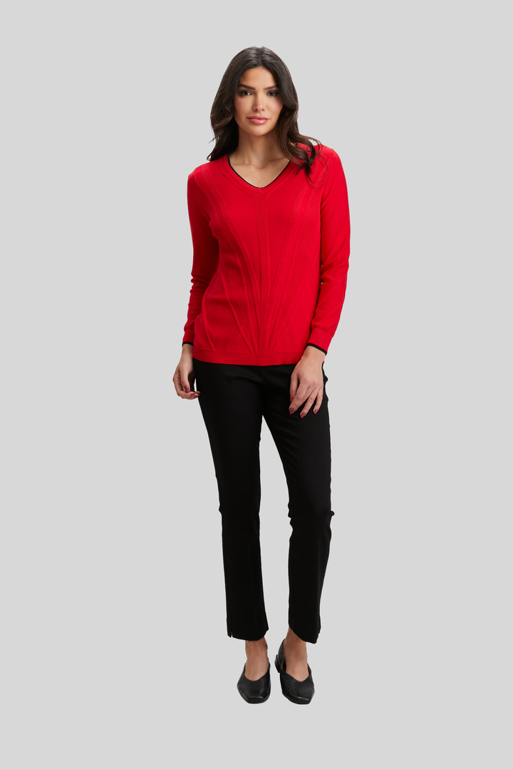 Texture Tipped V-Neck - FINAL SALE