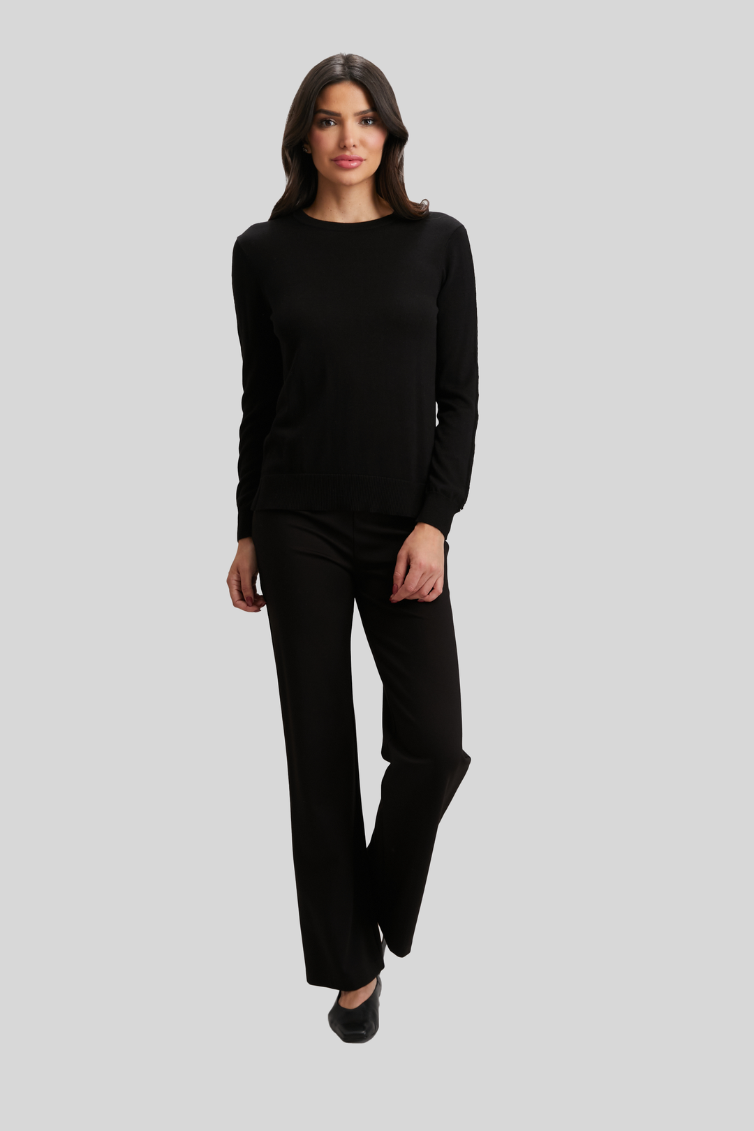 Ribbon Trim Sleeve Crewneck - FINAL SALE
