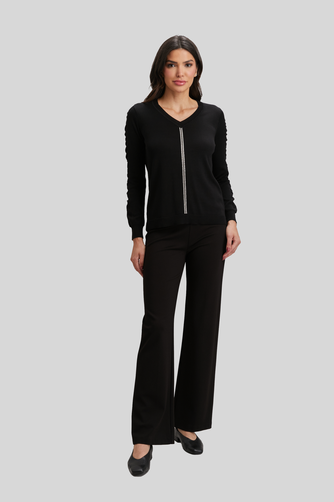 Ribbon Trim V-neck - FINAL SALE