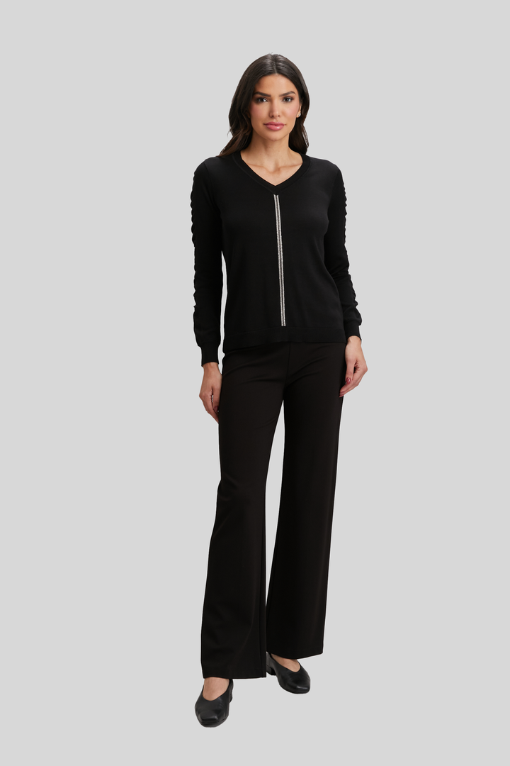 Ribbon Trim V-neck - FINAL SALE