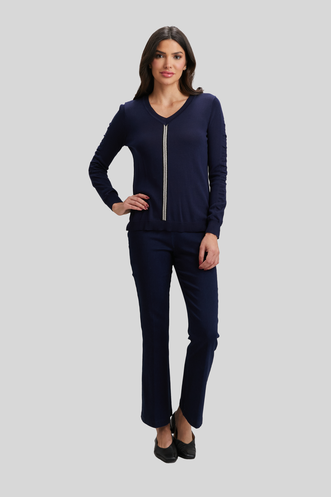 Ribbon Trim V-neck - FINAL SALE