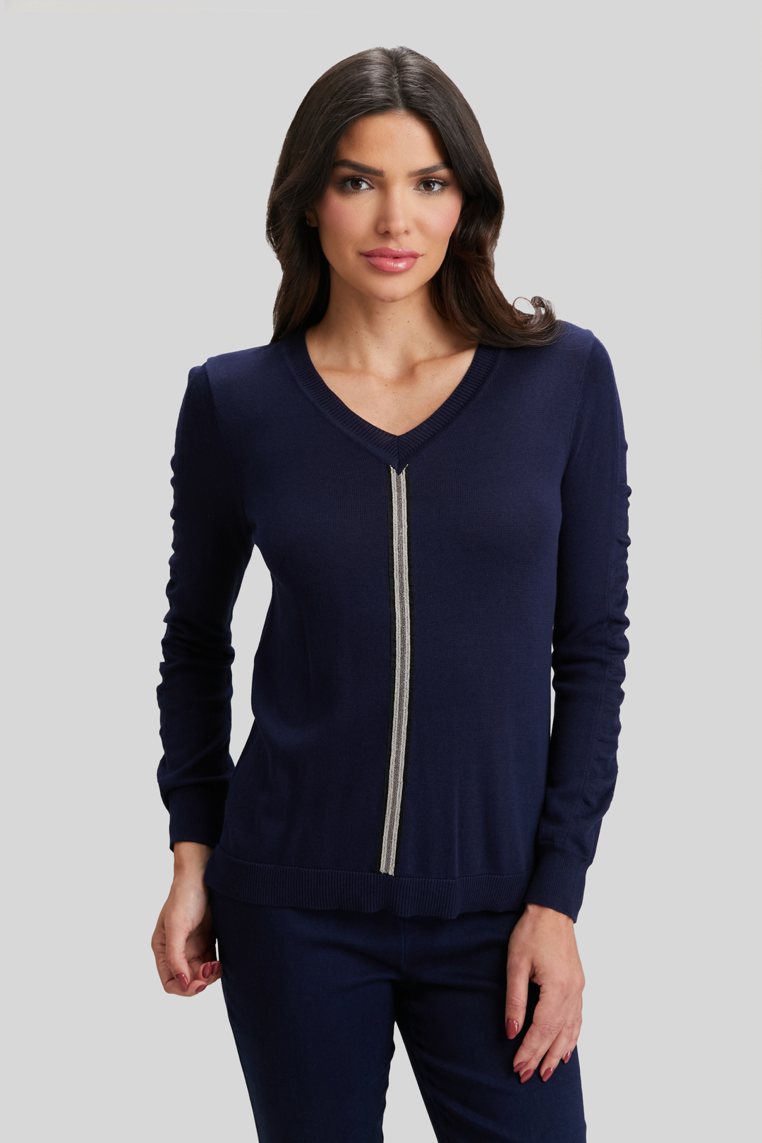 Ribbon Trim V-neck - FINAL SALE