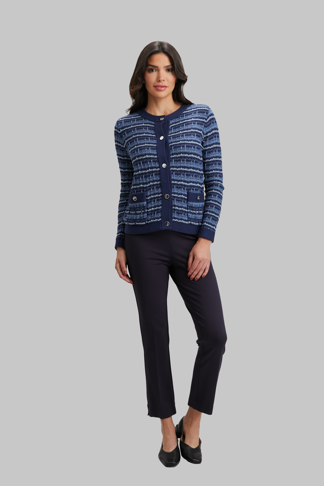 Serenity Stripes Button Crew - FINAL SALE