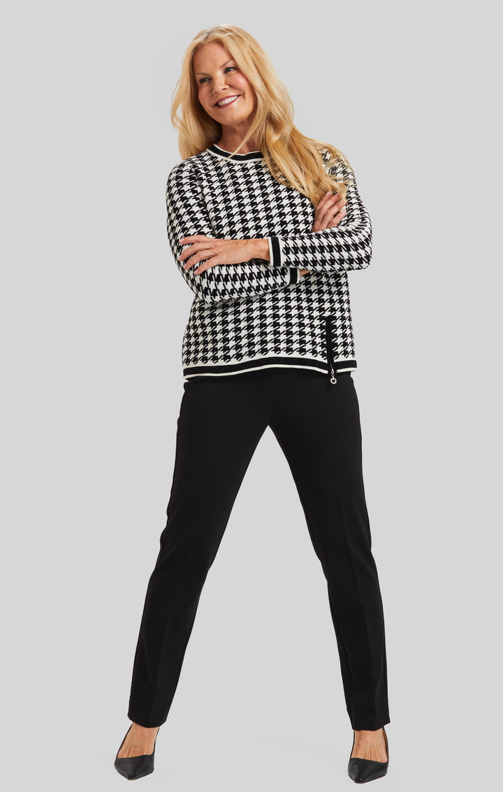 Chenille Houndstooth Easy Crew- FINAL SALE